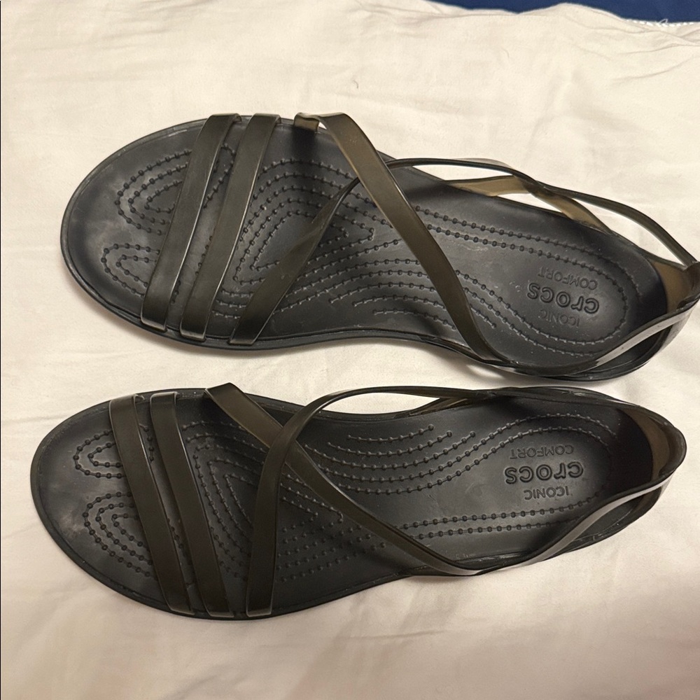 CROCS Women's Black Strappy Sandals